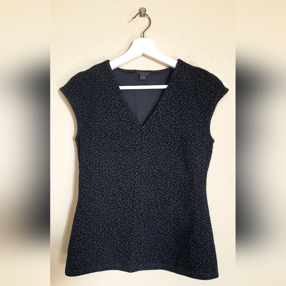 Ann Taylor Leopard Animal Cheetah Structured Top Office Classy Elegant